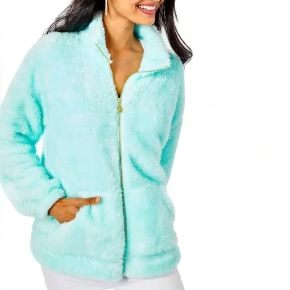 Lilly Pulitzer Light Mint Plush Teddy Jacket